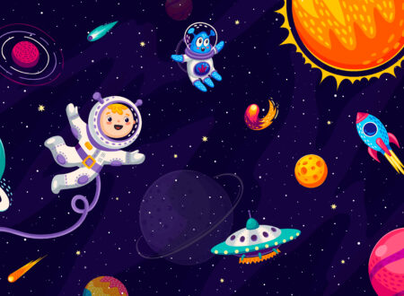 Kartoon Kind Astronaut, Alien, Rakete, Universum, All